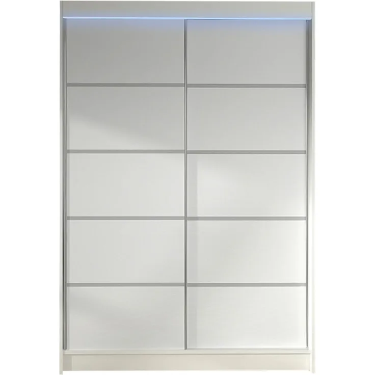 Kleiderschrank Lino IV, mit RGB LED Beleuchtung, Farbe: Weiß