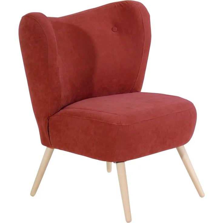 Sessel Kathy Bezug Veloursstoff Buche natur / terracotta 22649
