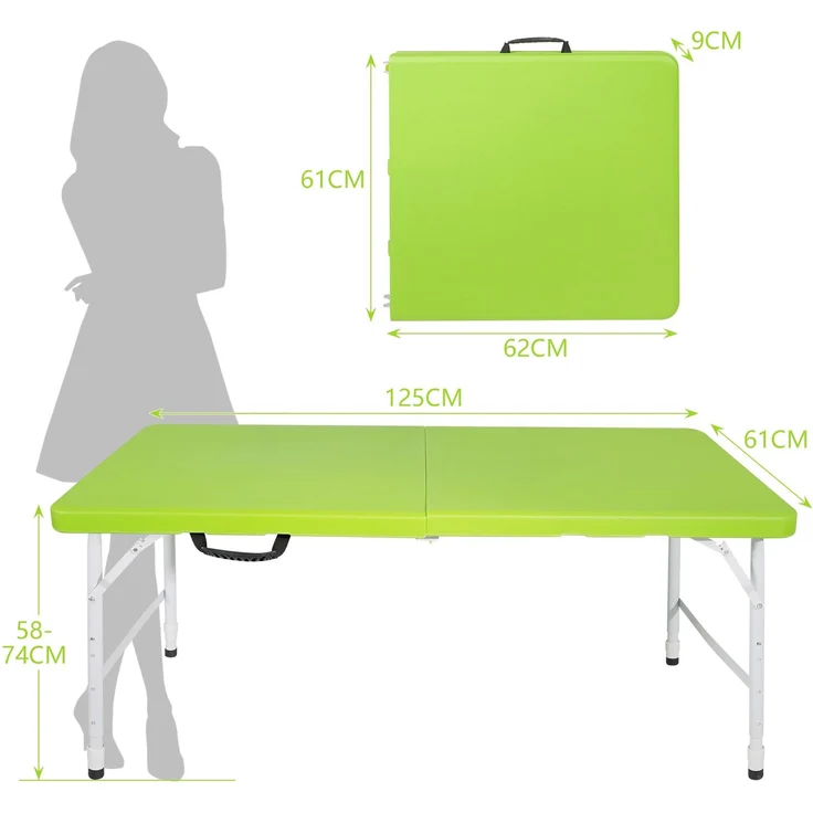 Abrihome Gartentisch 25 cm höhenverstellbar mit 135 kg Tragkraft, Grün, 74x61x125 cm – Bild 6