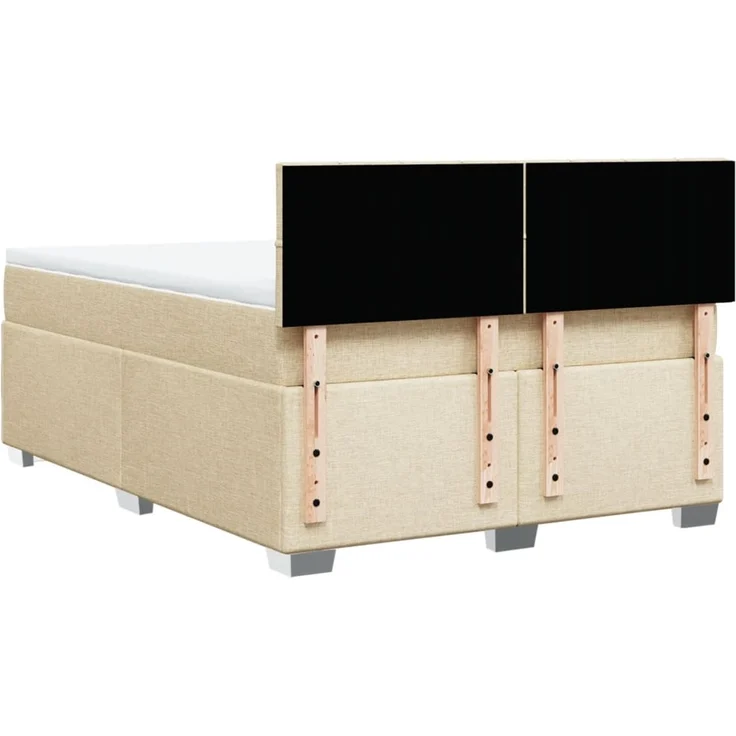 vidaXL Boxspringbett mit Matratze Creme 140x200 cm Stoff 3288216 – Bild 10