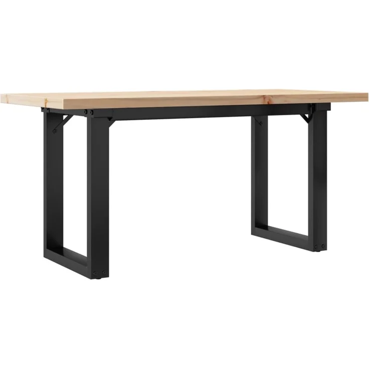 Couchtisch Sofatisch, O-Gestell 100x50x45,5 cm Massivholz Kiefer Stahl d320e – Bild 1