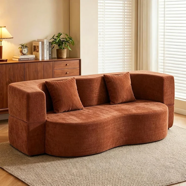 Aoxun Faltbares 3-Sitzer Gästebett & Schlafsofa, 200 cm breites XXL Bett in Orange – Bequeme Klappcouch für Wohnzimmer, Schlafzimmer als Lounge oder Gästebett,Orange – Bild 3