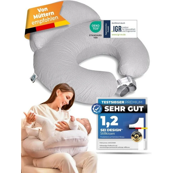SEI Design Stillkissen Stillkissen mit verstellbarem Hüftgurt, entlastet Schultern und Nacken, mit Sicherheitsgurt, zusätzliches Kissen als Barriere – Bild 2
