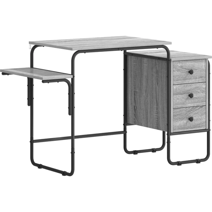 vidaXL Schreibtisch mit Stauraum Sonoma-Grau 120 x 50 x 75 cm 8007999 – Bild 2