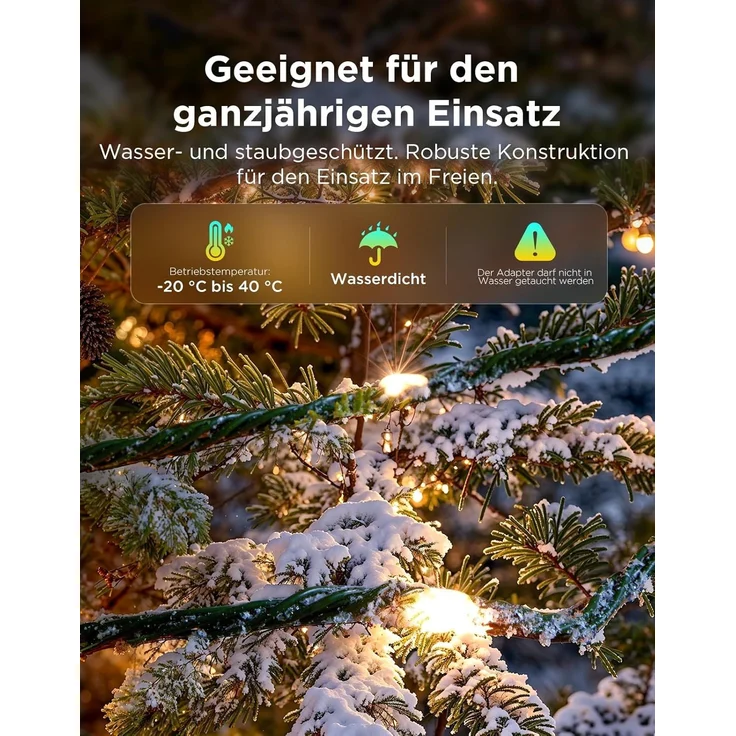 Govee RGBWIC Christmas Lights, 300 LEDs Weilnachtsbeleuchtung Außen, 30M Smarte Lichterkette Innen für Weihnachtsdeko, 130+ Szenen-Modi, Shape Mapping, Kompatibel mit Alexa, Grünes Kabel – Bild 7