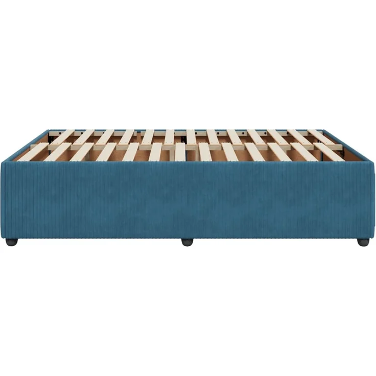 vidaXL Bettgestell Blau 140x190 cm Samt 3285010 – Bild 5