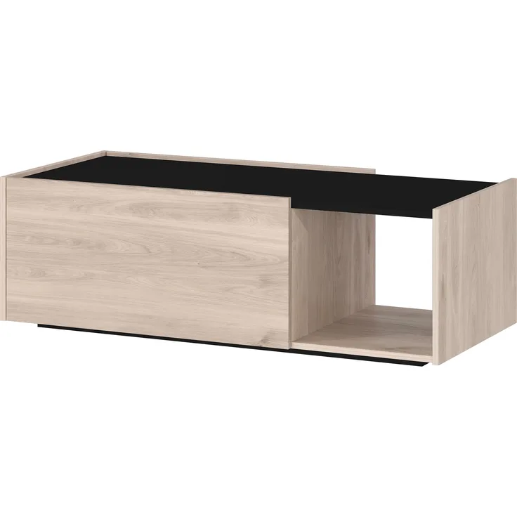 Germania Couchtisch 1300-627 GW-Cantoria, in Eiche/Schwarz, mit zwei Klappen, 112 x 37 x 53 cm (BxHxT)