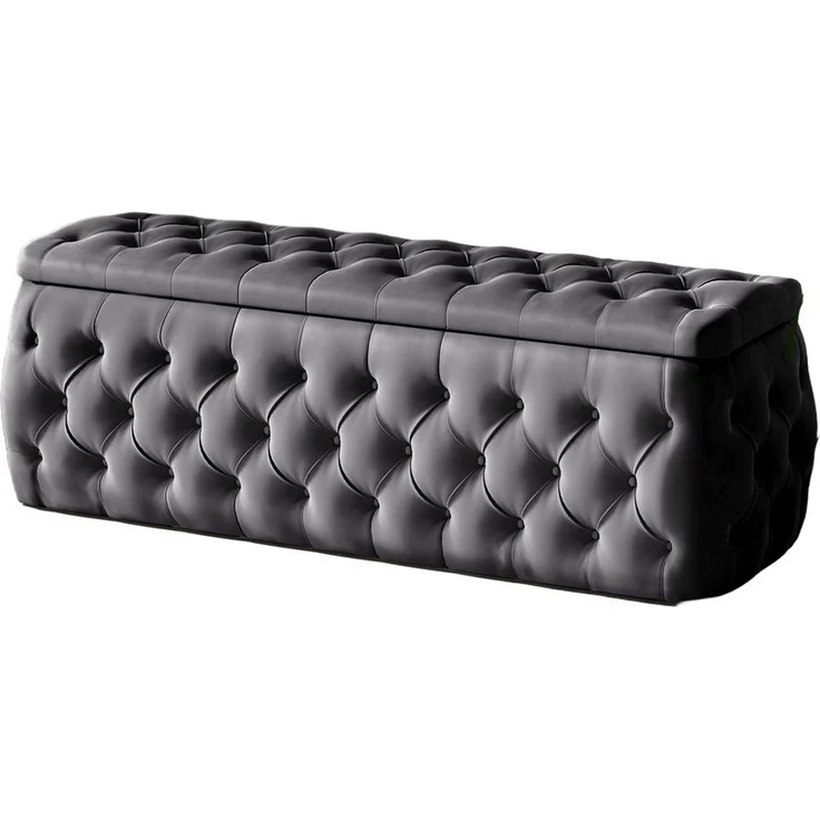 Polsterhocker mit Stauraum ERNESTO 120x50x45 cm Elisa Velvet Anthrazit – Bild 5