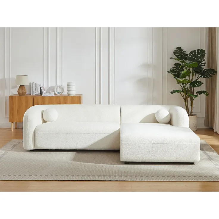 Vente-unique - OVOTAS Sofa Stoff Weiß - B 160 cm x H 70 cm x L 270 cm – Bild 5