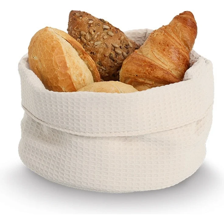 ZELLER 14530 Aufbewahrungskorb Ø 20 cm in CREME Waffelpiqué, Polyester / Korb – Bild 2