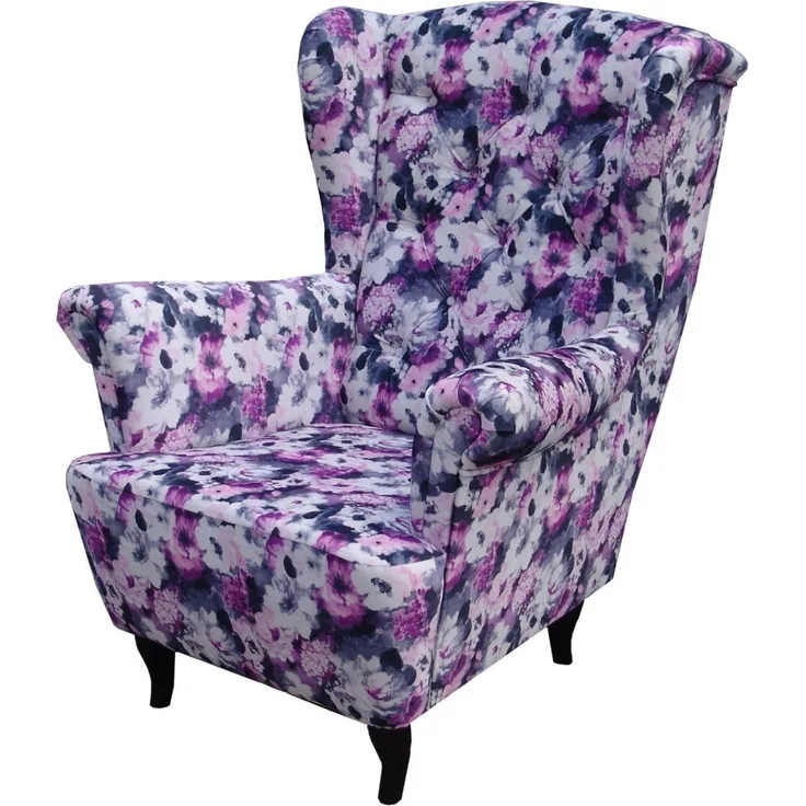 Sessel Ohrensessel Wohnzimmersessel - Orlando - Webstoff Blumenmuster
