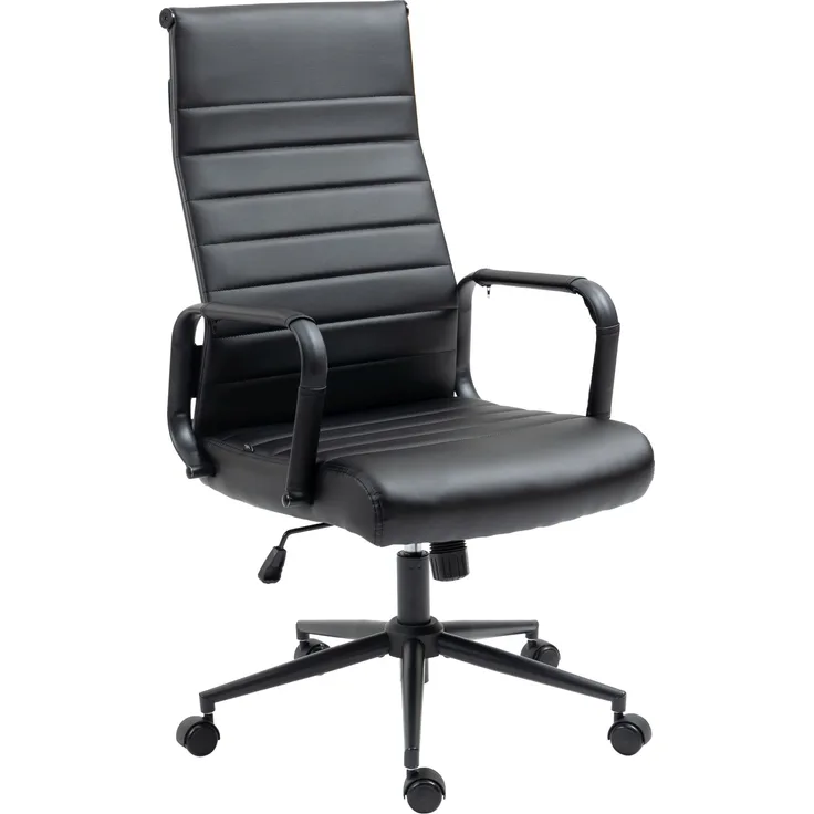 CLP Bürostuhl Kolumbus Kunstleder höhenverstellbar und drehbar,schwarz/schwarz