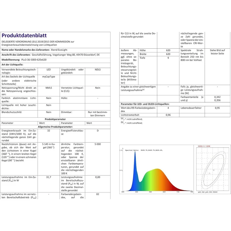 5x LED Panel 62x62 Neutralweiß 5000K 36W 4320lm Slim Alu PLs3.0 – Bild 9