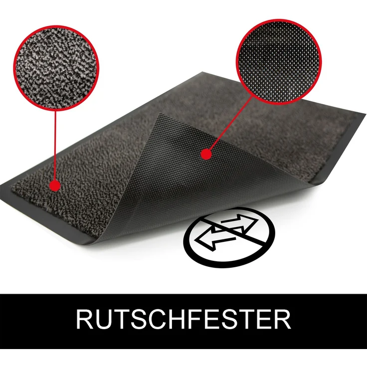 Schmutzfangmatte waschbare & leistungsstarke Fußmatte Sauberlaufmatte mit Rutschfester Rückseite Türmatte 40x60cm Beige-Schwarz – Bild 4