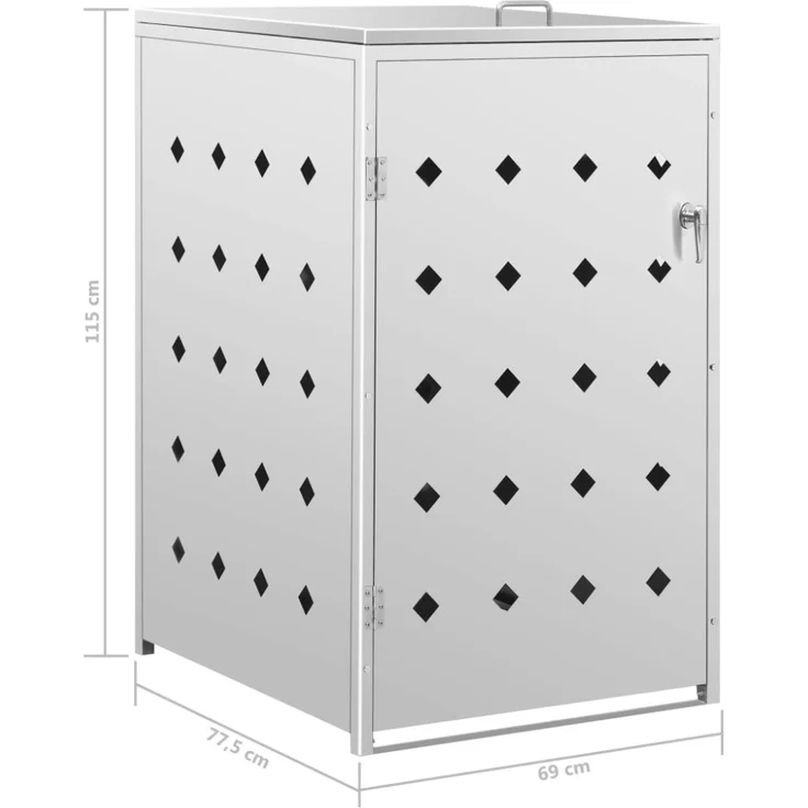 vidaXL Mülltonnenbox für 1 Tonne 240 L Edelstahl 145379 – Bild 7