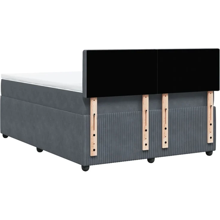 vidaXL Boxspringbett mit Matratze Dunkelgrau 160x200 cm Samt 3287795 – Bild 10