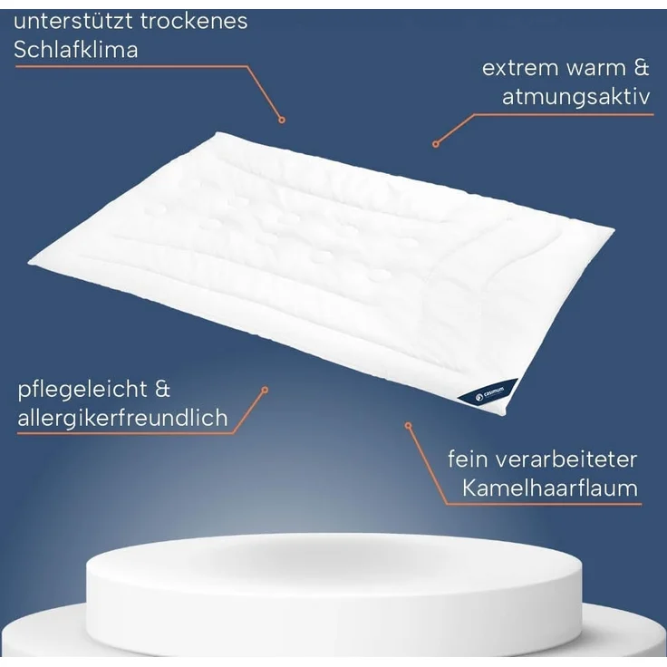 casimum Naturhaarbettdecke LUXUS Kamelhaardecke für Sommer, Winter, 4 Jahreszeiten, Füllung: 100% Kamelhaar, Bezug: 100% Baumwolle, Bettdecke 135x200, 155x220 cm & weitere Größen, temperaturausgleichend – Bild 5