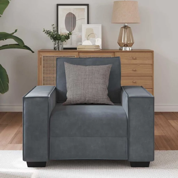 vidaXL Sessel Dunkelgrau 100x78x84 cm Samt 4105001 – Bild 2