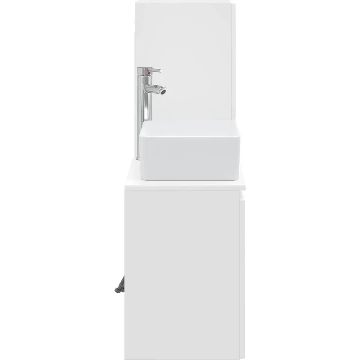 vidaXL Badezimmerschrank-Set 2 stk. Hochglanz Weiß 33 x 34,5 x 100 cm 3406127 – Bild 4
