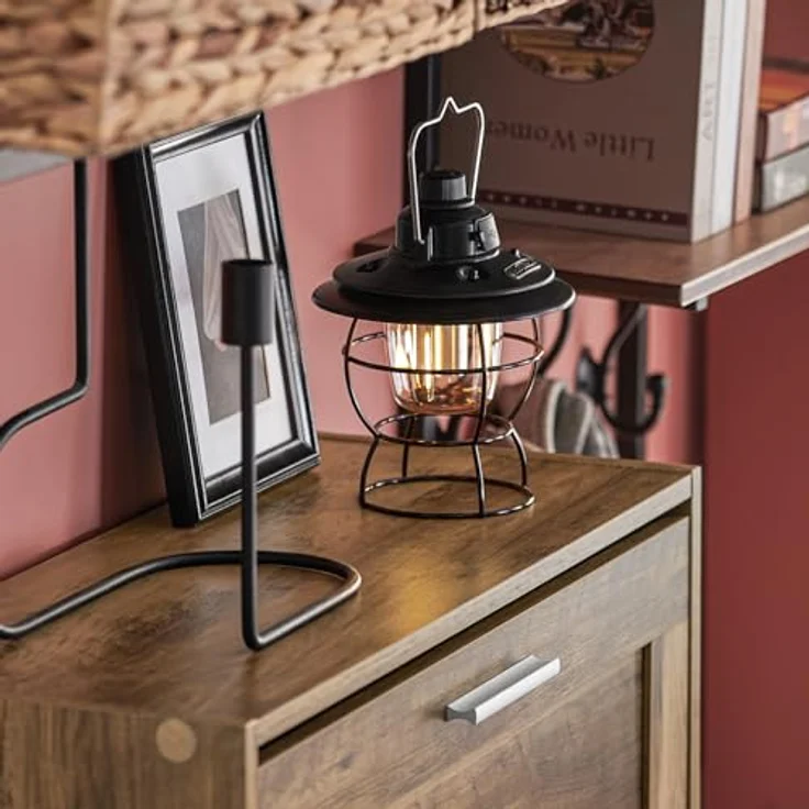 SoBuy Schuhschrank FSR137-BR, Braun, Holzwerkstoff, Schuhkipper mit 3 Klappen, 60x115x23 cm, für Eingangsbereiche – Bild 4