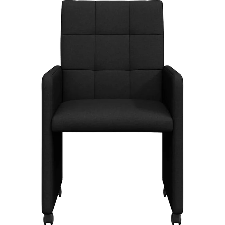 vidaXL Esszimmerstühle mit Rollen 2 pcs Schwarz 58 x 65 x 94 cm Stoff 42017831 – Bild 3