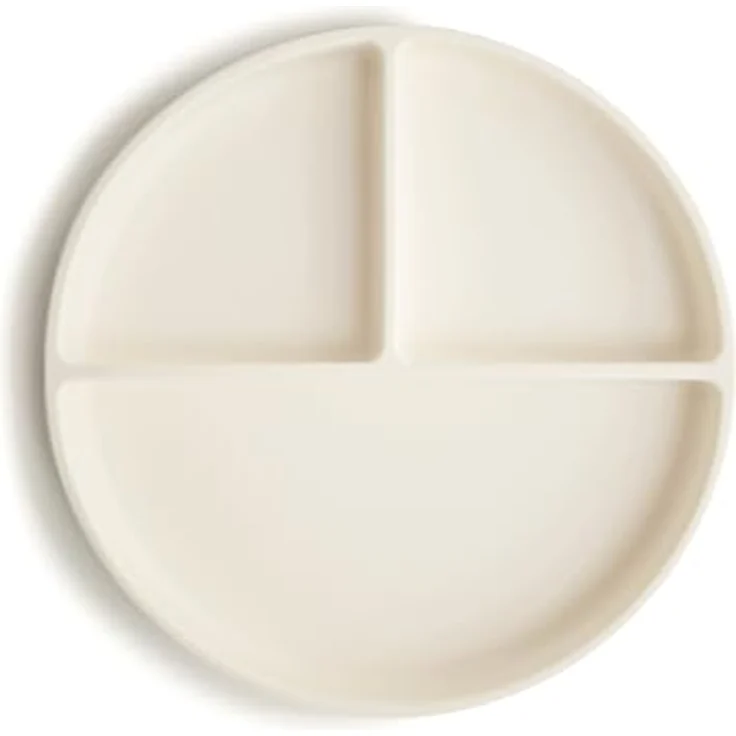 Mushie Silikon Menüteller mit Saugring ivory – Bild 2