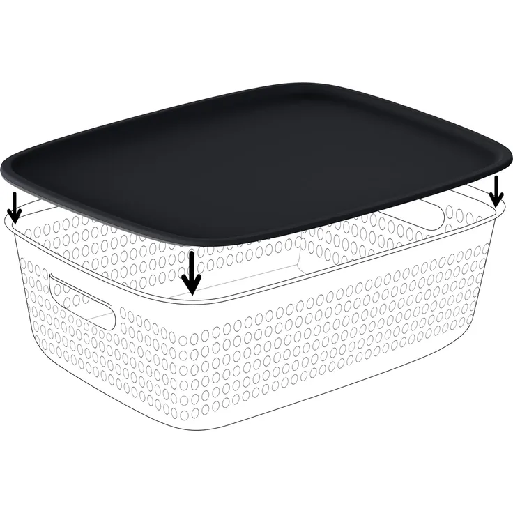 KONZEPT Stapelbox Aufbewahrungsbox 3er Set Aufbewahrungskorb aus Kunststoff mit Griff, perforierte Kunststoffbox für Organisation