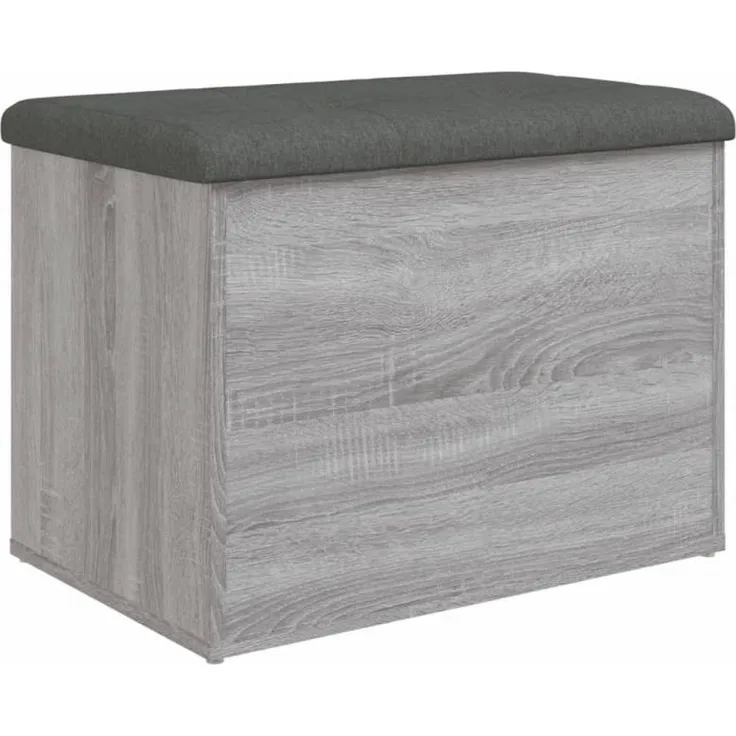 Sitzbank mit Stauraum, Holzwerkstoff, Grau Sonoma, 62 x 42 x 45 cm