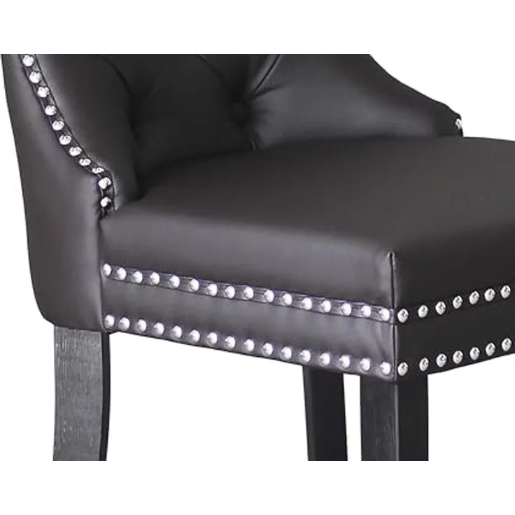 byLIVING Esszimmerstuhl 2er Set Domino/Kunstleder Dunkelbraun/Gestell Massivholz schwarz/B 48,5, H 93, T 61 cm – Bild 5