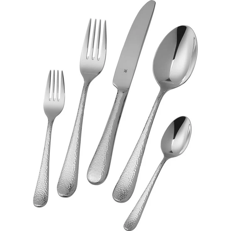 WMF Besteck-Set Sitello (60-tlg), 12 Personen, Cromargan® Edelstahl Rostfrei 18/10, geschmiedete Messer, farbecht, Wellenschliff, spülmaschinenfest – Bild 2