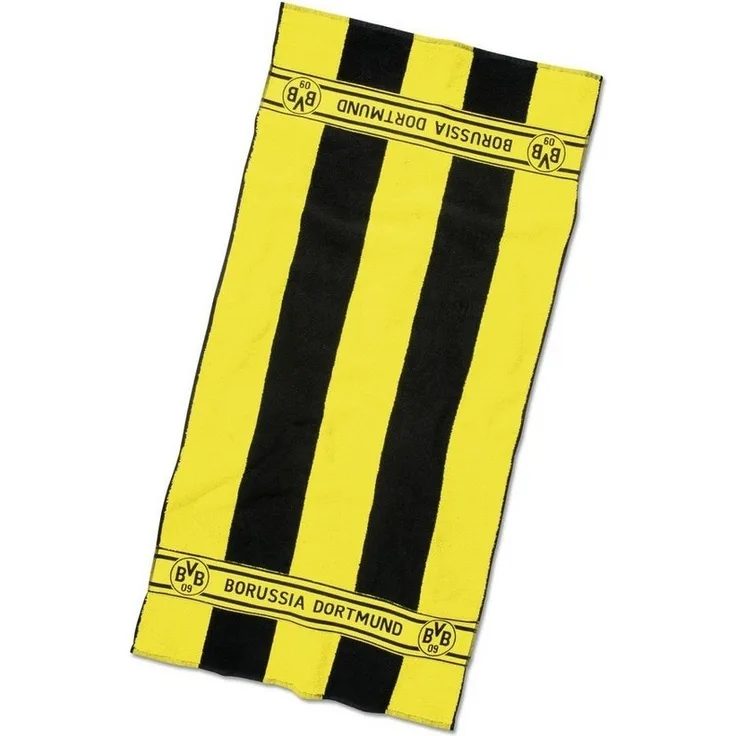 Borussia Dortmund, BVB-Duschtuch mit Blockstreifen, Schwarz / Gelb, 70x140 cm