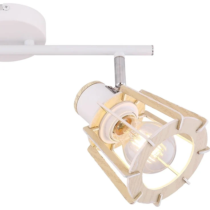 Spotleuchte, 2 Flammig, Landhausstil, Holz, natur, L 36cm – Bild 9