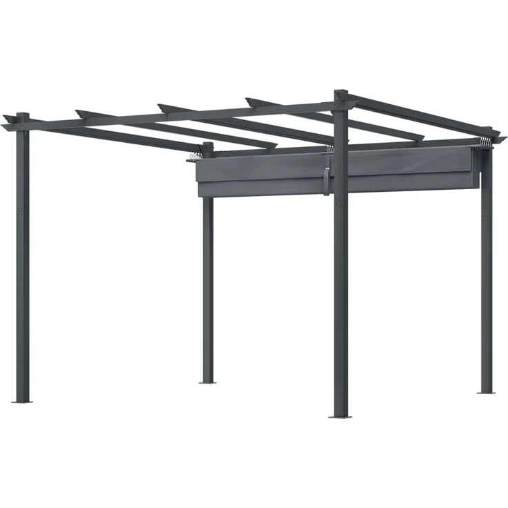 STEELSØN 'Xyriela' Pergola mit Schiebedach, 3x3m, Aluminium, anthrazit/grau, Gartenpavillon, wetterfest, Pavillon mit freistehender Terrassenüberdachung – Bild 13