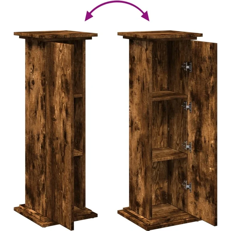 vidaXL Postament mit Stauraum, Holzwerkstoff, Räuchereiche, 31 x 30 x 90 cm – Bild 8