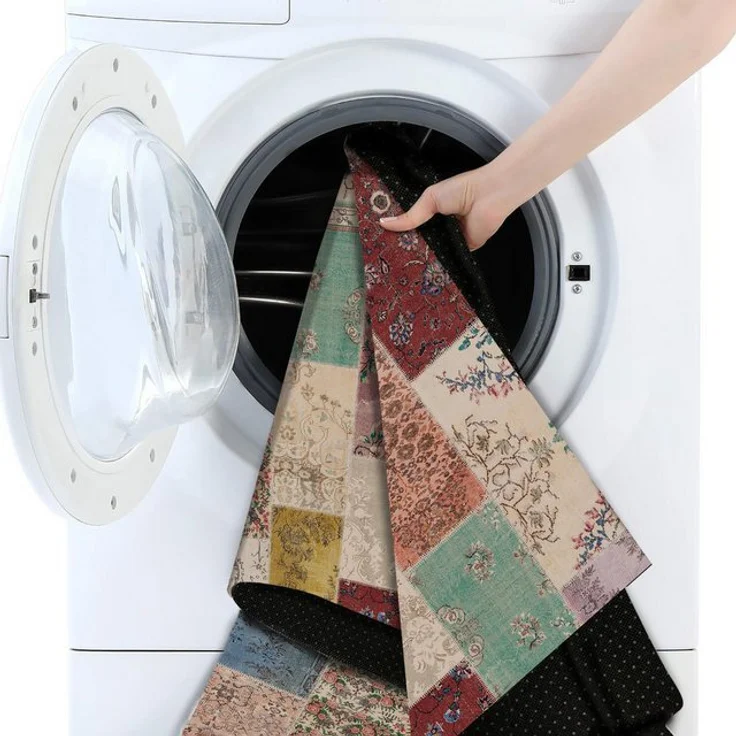 Bamyum Teppich AFRA Teppich mit Chenille-Druck, Waschbarer, Antibakteriell Teppich – Bild 4