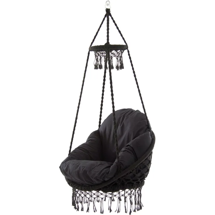 Vivere Macrame Sessel mit Rahmen Eclipse - dunkelblau schwarz VI-MACRAME-03