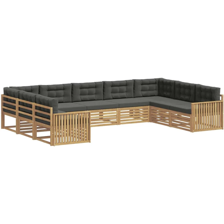 vidaXL Outdoor-Sofagarnitur 9 stk. 9-Sitzer Weiß und Anthrazit 3391152 – Bild 2