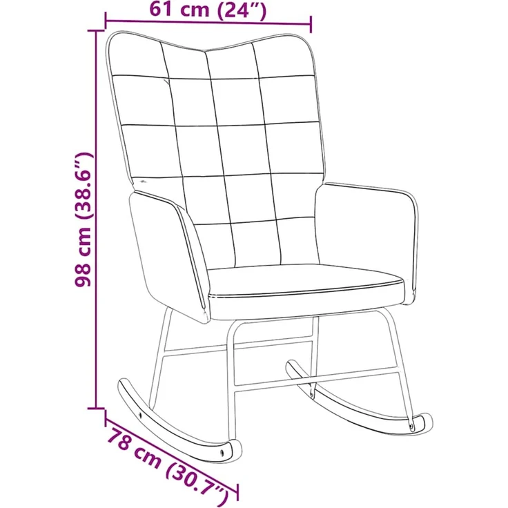 vidaXL Schaukelstuhl Blau Samt 4016842 – Bild 7