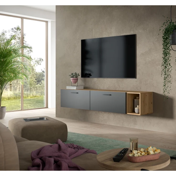 The One Wohnwand in Basalt grau Nachbildung – Bild 5