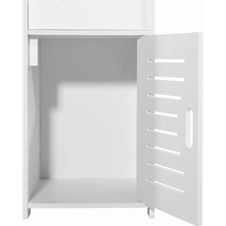Home Collective Hochschrank Badezimmerschrank, Platzsparend, Schmal, Papierfach, Schrank für Bad 25 x 22 x 80 cm, mit 4 geräumigen Regalen, in weiß – Bild 3