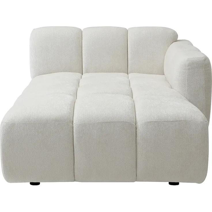 Vente-unique - CARLIVI Chaise longue Stoff Weiß - B 170 cm x H 73 cm x L 120 cm