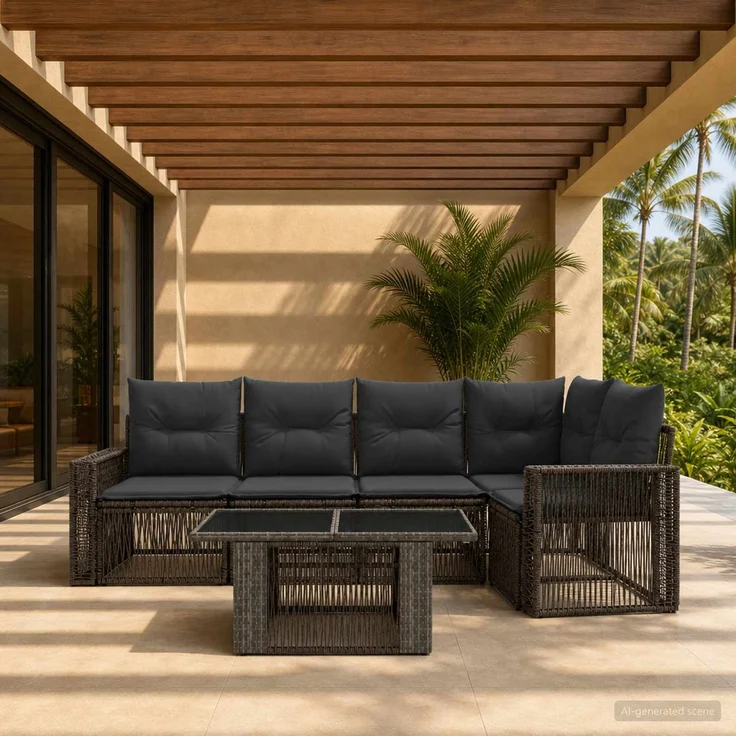vidaXL Gartensofa-set 6 stk. Grau und Dunkelgrau 100 x 55 x 73 cm 3436790 – Bild 1