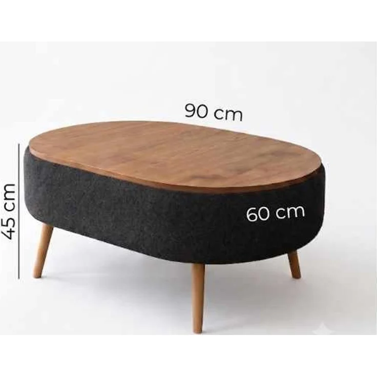 Skye Decor 'Luno - Black' Couchtisch, Schwarz, 90 x 45 x 60 cm – Bild 3