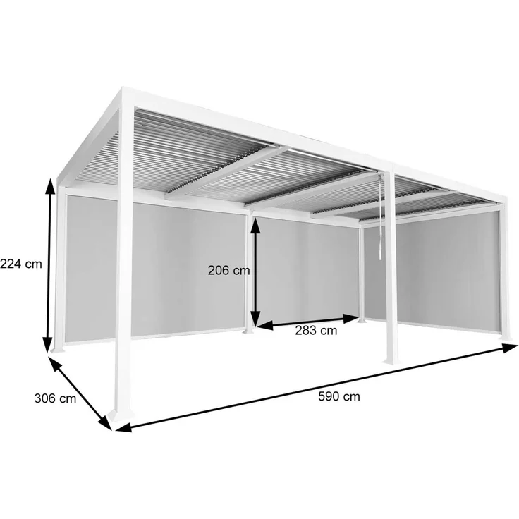 Mendler 'HWC-L41' Pergola mit 3 Seitenwände, Metall anthrazit, 3x6 m – Bild 3