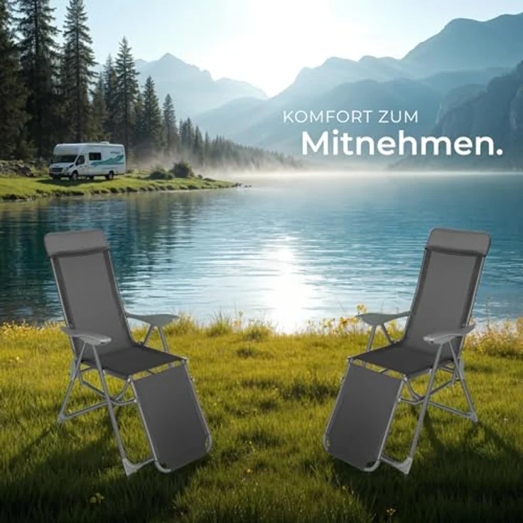 tectake Gartenstuhl 2er Set Gartenstuhl (2er Set, 2 St), klappbar – Bild 9