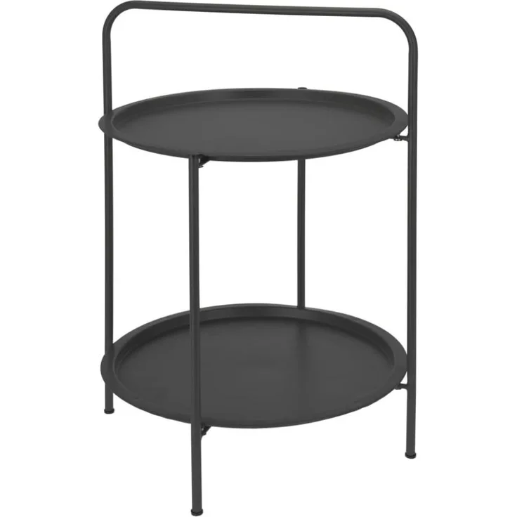 ProGarden Beistelltisch Rund 50x66 cm Matt-Dunkelgrau