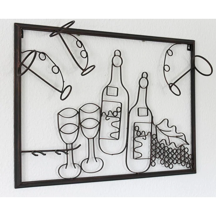 Wandbild Weinregal 091975 Flaschenständer Metall 64 cm Flaschenhalter Wandregal – Bild 7