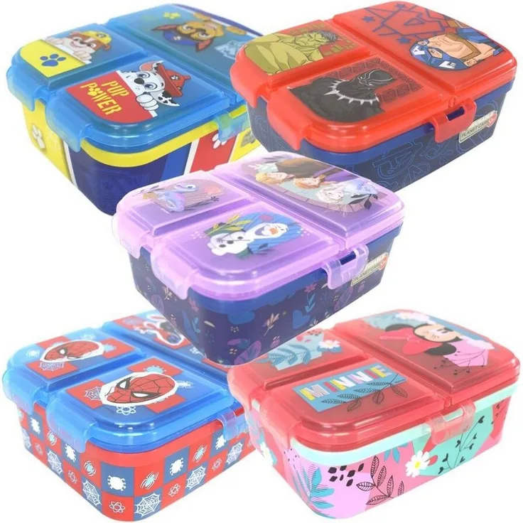 Lunchbox für Kinder mit 4 Fächern aus Kunststoff verschiedene Motive Avengers