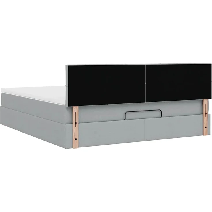 vidaXL Ottoman-Bett mit Matratze Hellgrau 160x200 cm Stoff 3311470 – Bild 8