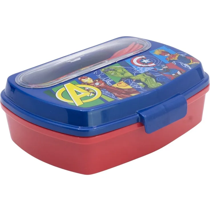 Avengers Sandwichbox mit Besteck Kinder Brotdose Lunchbox Seven Wonders